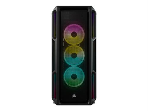 CORSAIR iCUE 5000T RGB - Mid tower - ATX étendu - panneau latéral fenêtré (verre trempé) - pas d'alimentation (ATX) - noir - USB/Audio