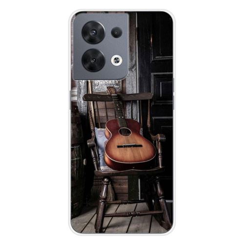 Coque en silicone imprimée compatible Oppo Reno 8 5G Guitare