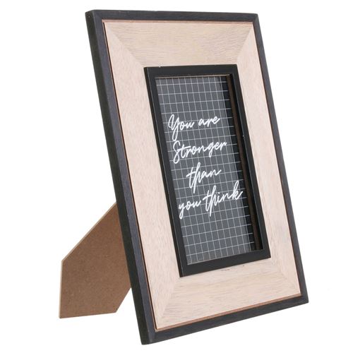 Cadre photo indus stronger Happy Working - Noir et beige
