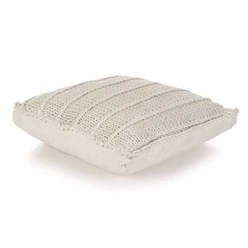 vidaXL Coussin de plancher carré Coton tricoté 60 x 60 cm Blanc