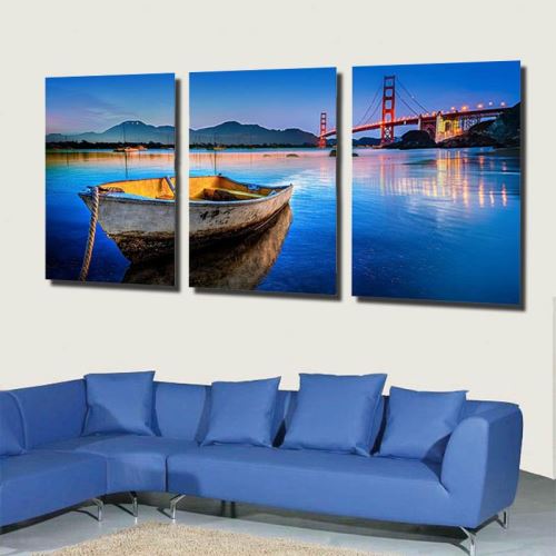Tableau Multi Panneaux Mural 120cm*60cm bord de l'eau Sans cadre