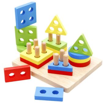 14€12 sur Enfants d'apprentissage en bois bébé Geometry Jouets éducatifs Puzzle  Puzzle IQ 3D pour les enfants - Autres - Achat & prix