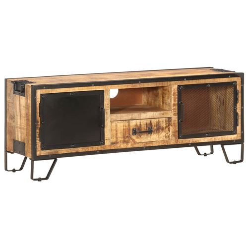 vidaXL Meuble TV 120x31x46 cm Bois massif de manguier brut