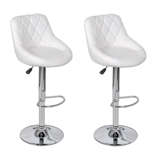 vidaXL Tabouret de bar 2 pcs Blanc