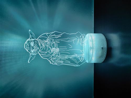 Lampe de chevet 3D avec 3 motifs Star Wars avec Maître Yoda et Falcon et Death Star 16 couleurs avec télécommande