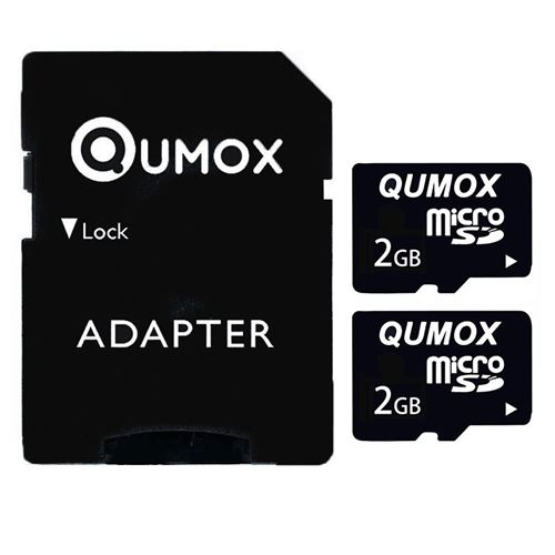 Carte mémoire micro SD 2Go 2g Micro SD MicroSD Card TF Qumox (paquet de 2)