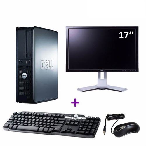 PC Dell Optiplex 380 Dt Core 2 Duo E7500 2,93Ghz 2Go 1To W7 Pro Ecran 17'