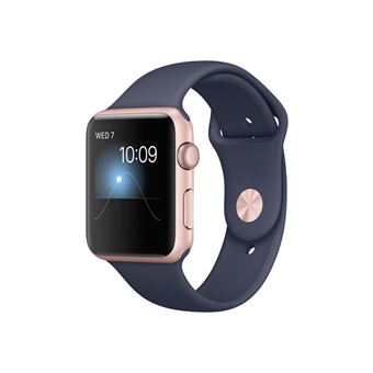 Apple Watch Series 2 42 mm Boitier en Aluminium Or Rose avec Bracelet Sport Bleu Nuit Apple Watch Achat prix fnac