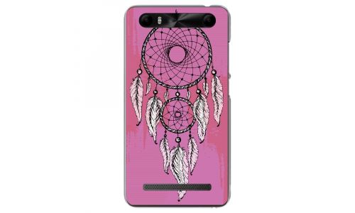 Coque souple pour Konrow Just5 avec impression Motifs attrape rêve sur fond rose