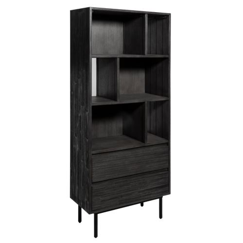 Bibliothèque coloris gris foncé en bois - L. 70 x l. 35 x H. 170 cm -PEGANE-