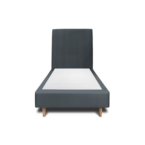 Non Communiqué Gris Anthracite Lit Sommeil De Plomb 90 X 190 X 35 Cm En Velours Sommier Tapissier Pour 2 Personnes De Couleur - Image 1