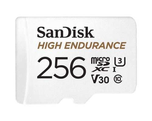 SanDisk High Endurance - Carte mémoire flash (adaptateur microSDXC vers SD inclus(e)) - 256 Go - Video Class V30 / UHS-I U3 / Class10 - microSDXC UHS-I