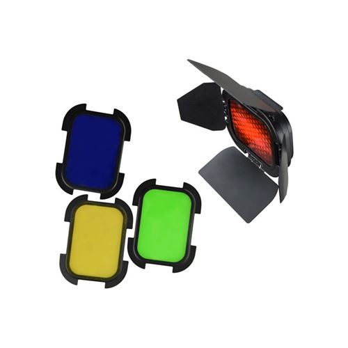 GODOX bd-07 grille nid d'abeille + 4 filtres colorés pour tête cobra ad200