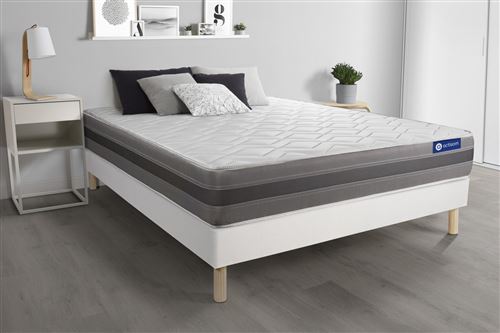 Non Communiqué Blanc Ensemble Matelas Actilatex Relax Latex Et Mémoire De Forme 160X200 Cm Maxi Épaisseur 5Zones De Confort + Sommier Kit