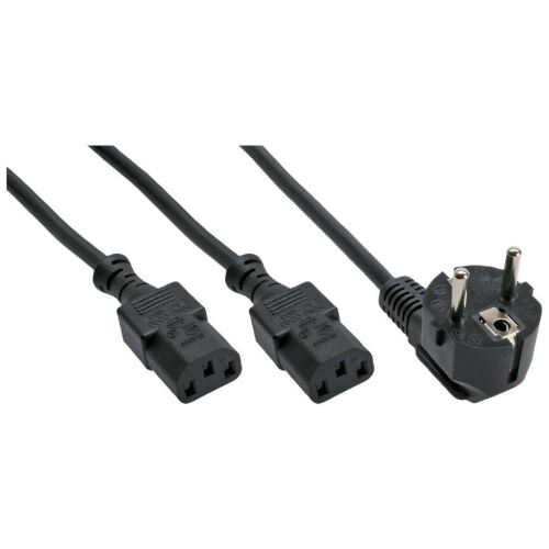 Câble d'alimentation en Y InLine®, allemand, type F noir 5m