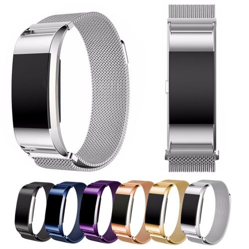 Magnétique Acier Inoxydable Bracelet Sangle Bande Remplacemt à Fitbit Charge 2 Or|S 205MM