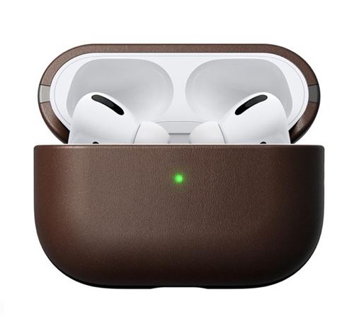 Coque pour Apple Airpods Pro Cuir Véritable Compatible Charge sans fil Nomad Marron