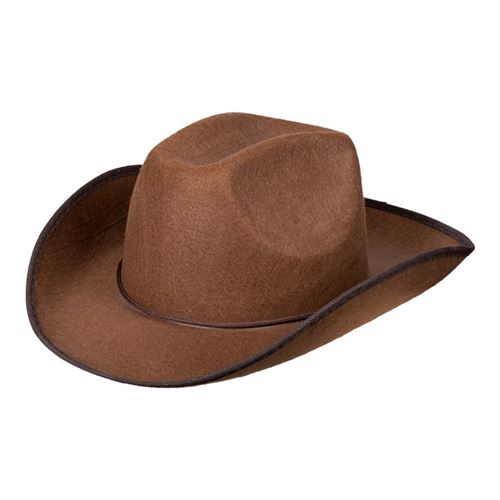 chapeau cowboy en feutre - marron