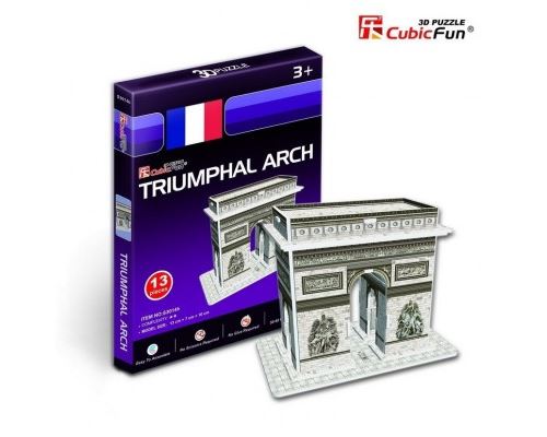 Puzzle 13 Pièces : Puzzle 3D Série Mini - France, Paris : Arc de Triomphe (Difficulté 2/8), Cubic Fun