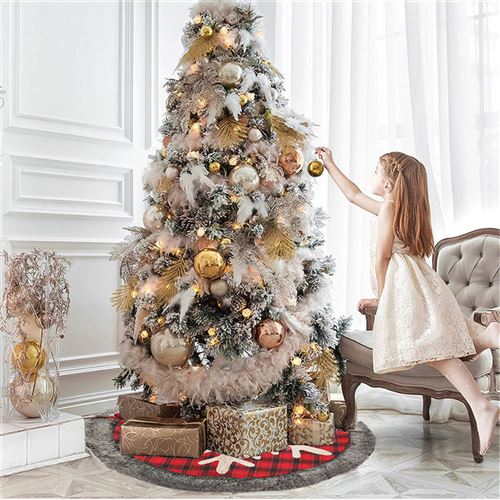 Jupe De Sapin De Noël 'Ho Ho Ho' - 105 Cm, Multicolore, Pour Cacher Le Pied Et Décorer L'arbre - 6
