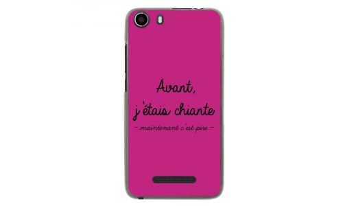 Coque souple pour Wiko Lenny 2 avec impression Motifs Avant, j'étais chiante fushia