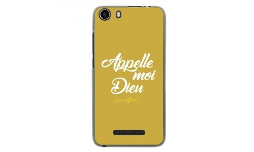 Coque souple pour Wiko Lenny 2 avec impression Motifs Appelle moi Dieu or
