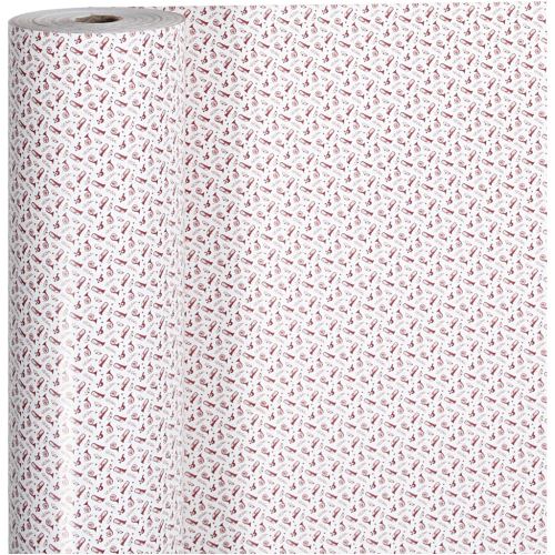 Vivi Gade papier d'emballage trompette 57 cm x 150 m blanc/rouge