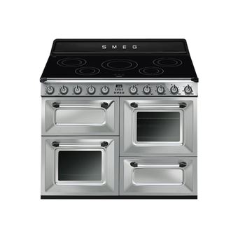 Smeg Victoria TR4110IX-1 - Cuisinière (four à deux étages) - pose libre - largeur : 110 cm - profondeur : 65.5 cm - hauteur : 103.5 cm - avec système auto-nettoyant - inox