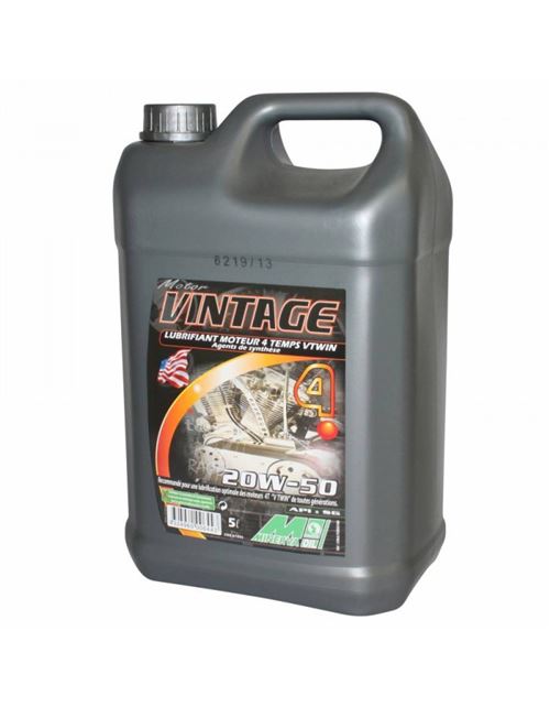 Huile moteur 4 temps minerva moto vintage 20w50 multigrade (5l) (moto classic) (100% made in france)