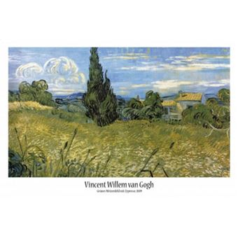 Vincent Van Gogh Poster Champ De Ble Vert Avec Cypres 1889 61x91 Cm Poster Affiche Enroule Top Prix Fnac