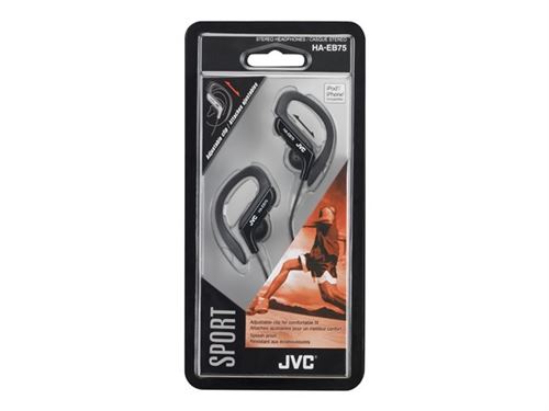 JVC HA-EB75-B - Koptelefoon - bevestiging over het oor - met bekabeling - zwart
