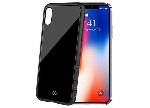 Coque iPhone XR avec Dos en Verre Trempé Celly Diamond - Noire