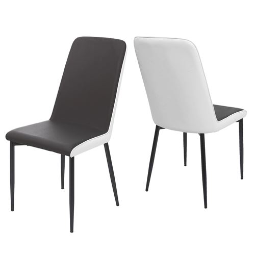 2x chaise de salle à manger MENDLER HWC-F26, chaise de cuisine, similicuir siège noir