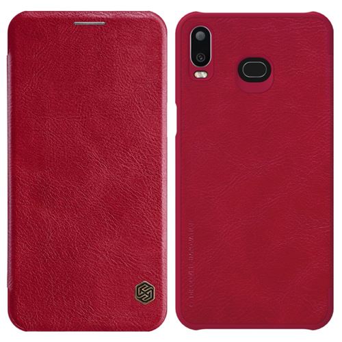 Etui en PU porte-cartes rouge pour votre Samsung Galaxy A6s