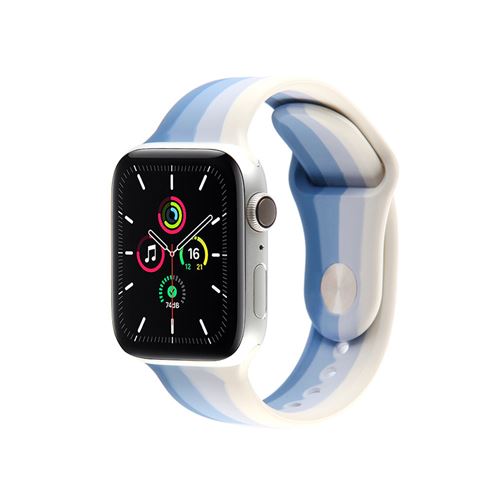 Bracelet en silicone avec coque de protection pour Apple Watch Series 6/ SE/ 5/ 4 40mm - Multicolore#17(Taille L)