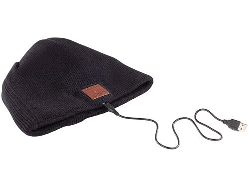 CABLING® Bonnet Bluetooth Noir - Protection Thermique Bluetooth avec casque Stéréo intégré, Kit Main-Libre, Microphone et batterie rechargeable pour smartphones