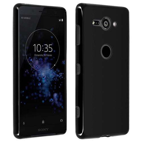 Coque pour sony xperia xz2 compact Coque pour silicone gel protection dos antitraces noir