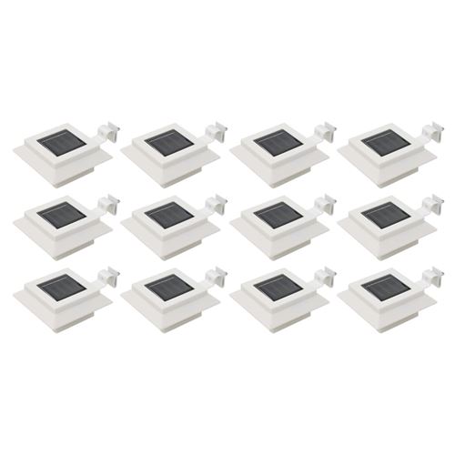 vidaXL Lampes solaires à LED carrées d'extérieur 12 pcs 12 cm Blanc