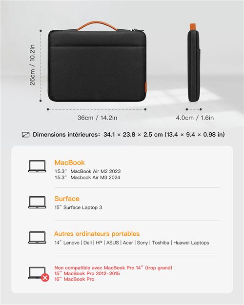 Inateck Housse 13 Pouces Antichoc Compatible avec MacBook Air/Pro