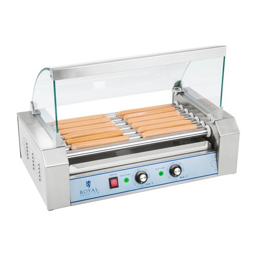 Appareil machine &agrave; hot dog professionnelle inox 12 saucisses 1 400 watts