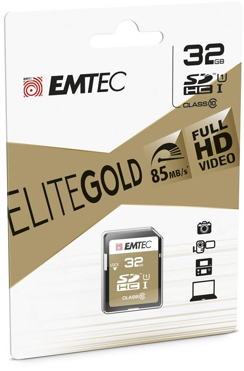 EMTEC Gold+ - Carte mémoire flash - 32 Go - Class 10 - SDHC