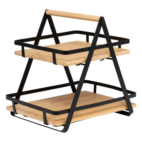 Non Communiqué Beige Five Simply Smart - Étagère De Cuisine 2 Niveaux En Bambou "Ordera" 30Cm Naturel & Noir