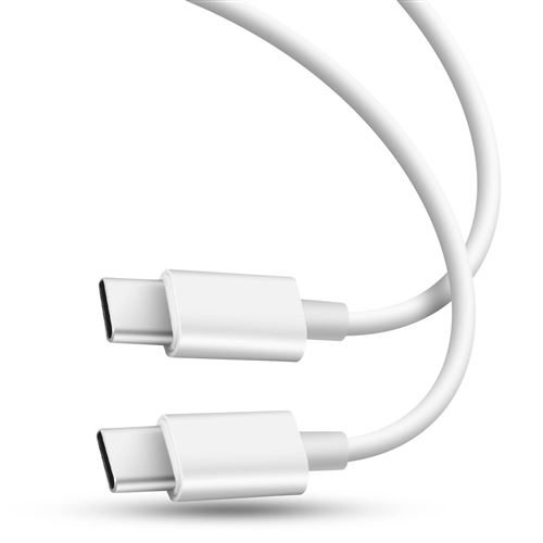Avizar Cable USB-C vers USB-C Charge rapide Transfert De Données 2.0 Longueur 1m Avizar Blanc