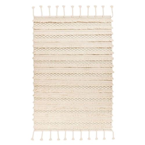 Tapis Bohème Tissé Fait à la Main "Bohist" Naturel 160 x 230 cm