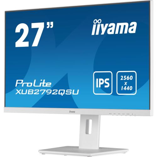 Ecran LED blanc iiyama dalle IPS 27 WQ HD 2560 x 1440, multimédia