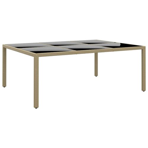 VIDAXL - Table de jardin - Résine tressée - 200x150x75 cm - Beige - Image 2