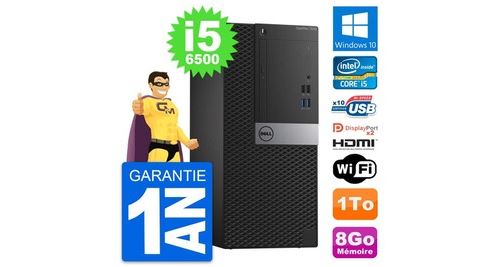 PC Tour Dell Optiplex 7040 Intel i5-6500 Ram 8Go Disque 1To Hdmi Windows 10 WiFi