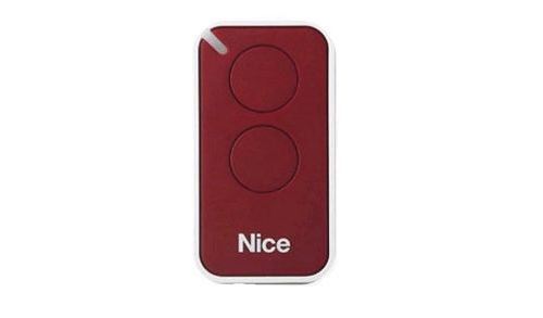 Emetteur de télécommande rouge NICE 2 canaux pour portail et porte de garage - INTI2R