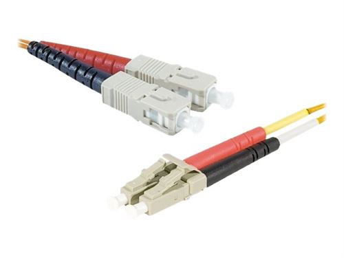 exertis Connect - Cordon de raccordement - SC/UPC multimode (M) pour LC/UPC multimode (M) - 3 m - fibre optique - duplex - 62,5 / 125 microns - OM1 - sans halogène - orange