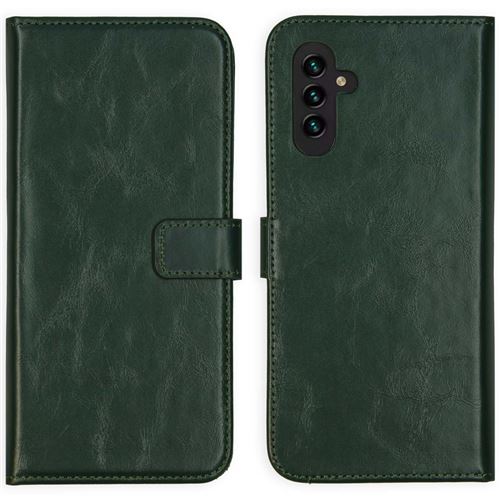 Étui de téléphone portefeuilen cuir véritabSamsung Galaxy A13 (5G) - Vert Selencia